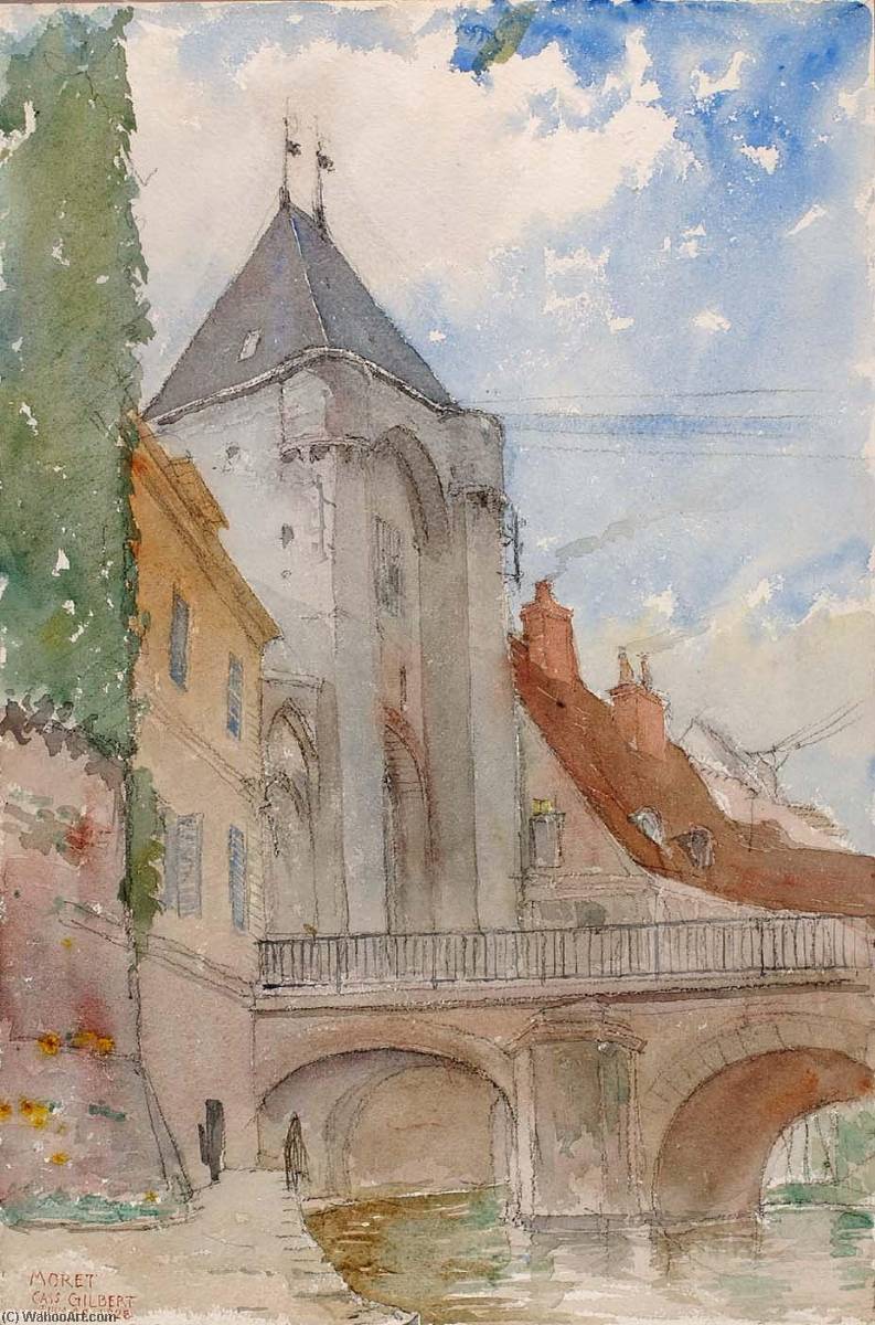 Wikioo.org - The Encyclopedia of Fine Arts - Painting, Artwork by Cass Gilbert - Bridge at Moret, France