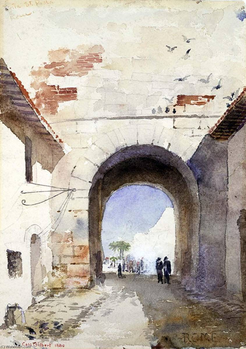 Wikioo.org - The Encyclopedia of Fine Arts - Painting, Artwork by Cass Gilbert - Porta San Paulo, Rome