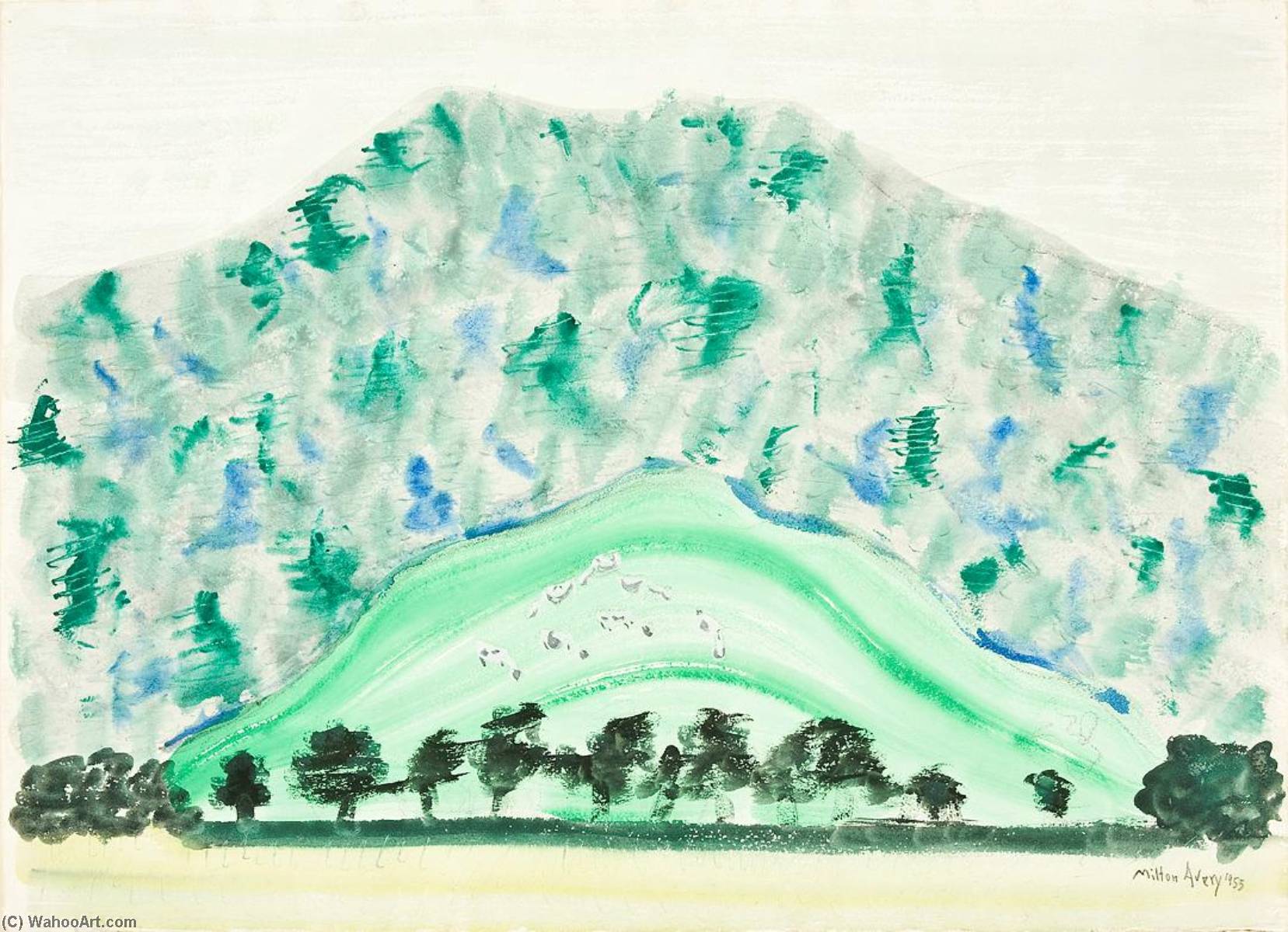 Wikioo.org - The Encyclopedia of Fine Arts - Painting, Artwork by Milton Avery - Mountain at High Noon