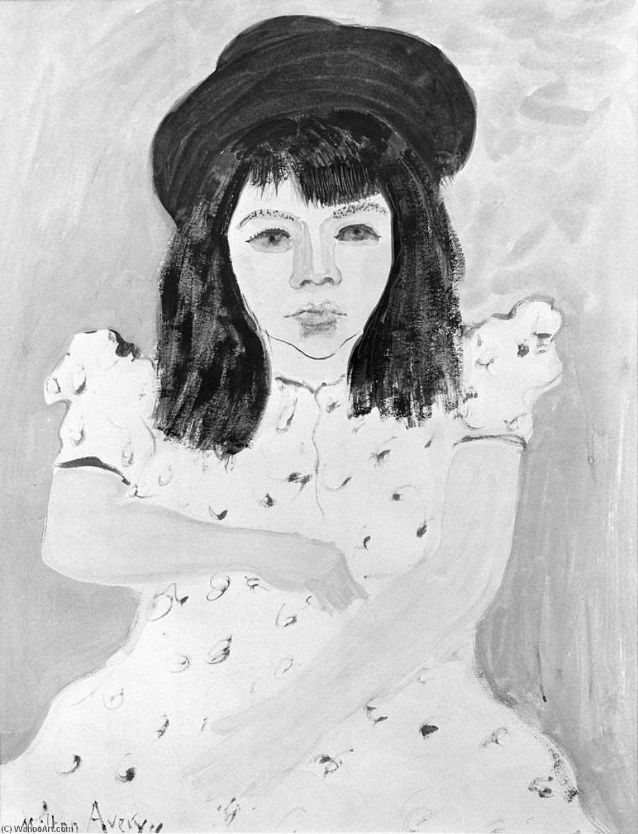 WikiOO.org - Encyclopedia of Fine Arts - Lukisan, Artwork Milton Avery - Girl in Dotted Dress