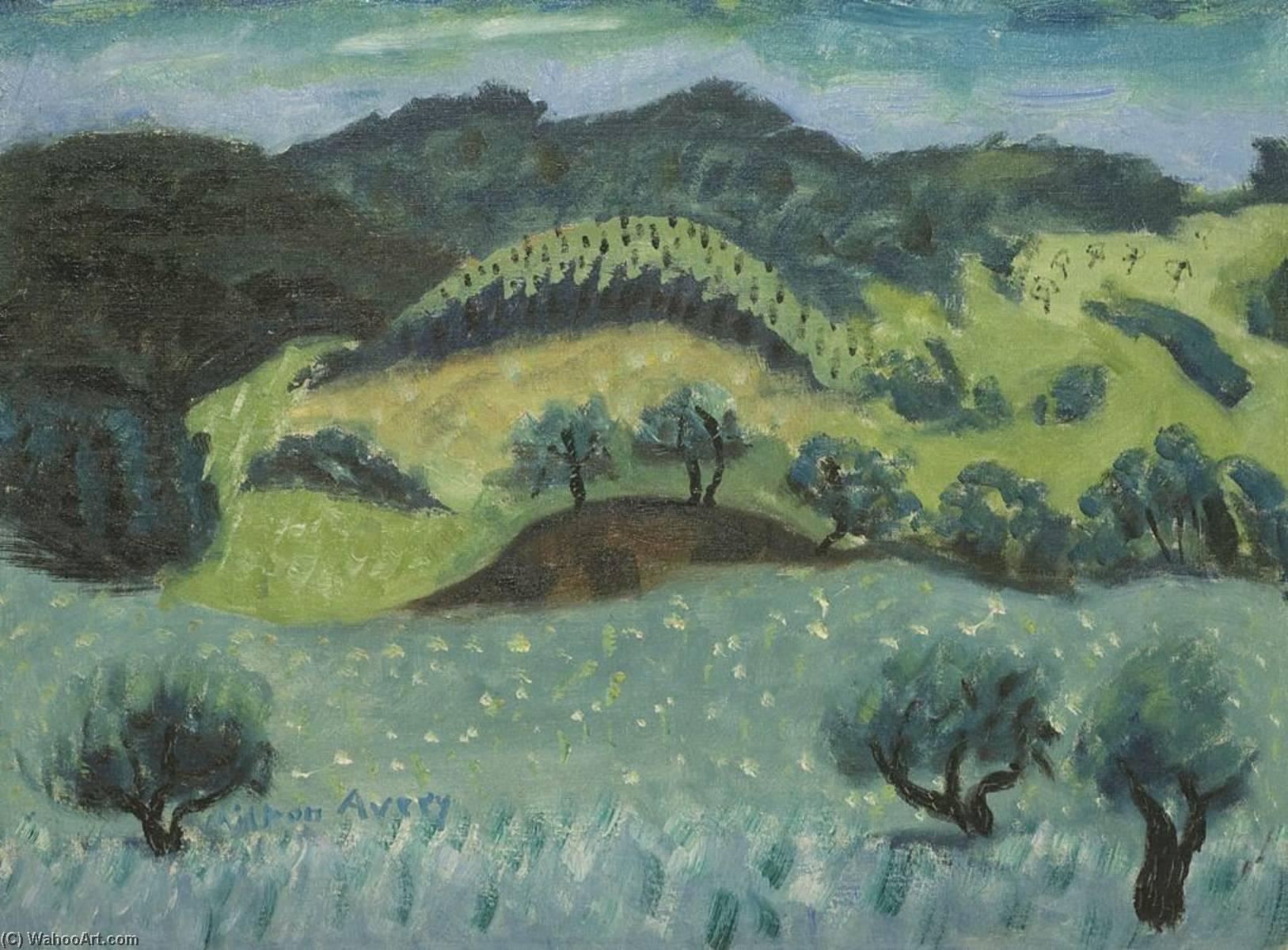 Wikioo.org - The Encyclopedia of Fine Arts - Painting, Artwork by Milton Avery - Landscape and Rolling Hills