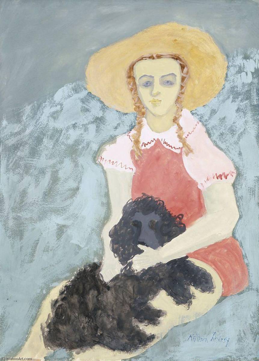 WikiOO.org - אנציקלופדיה לאמנויות יפות - ציור, יצירות אמנות Milton Avery - Girl and Dog