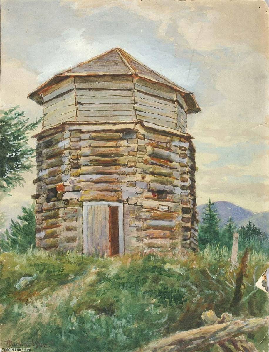 Wikioo.org - The Encyclopedia of Fine Arts - Painting, Artwork by Theodore J. Richardson - Russian Block House, Alaska, 1900