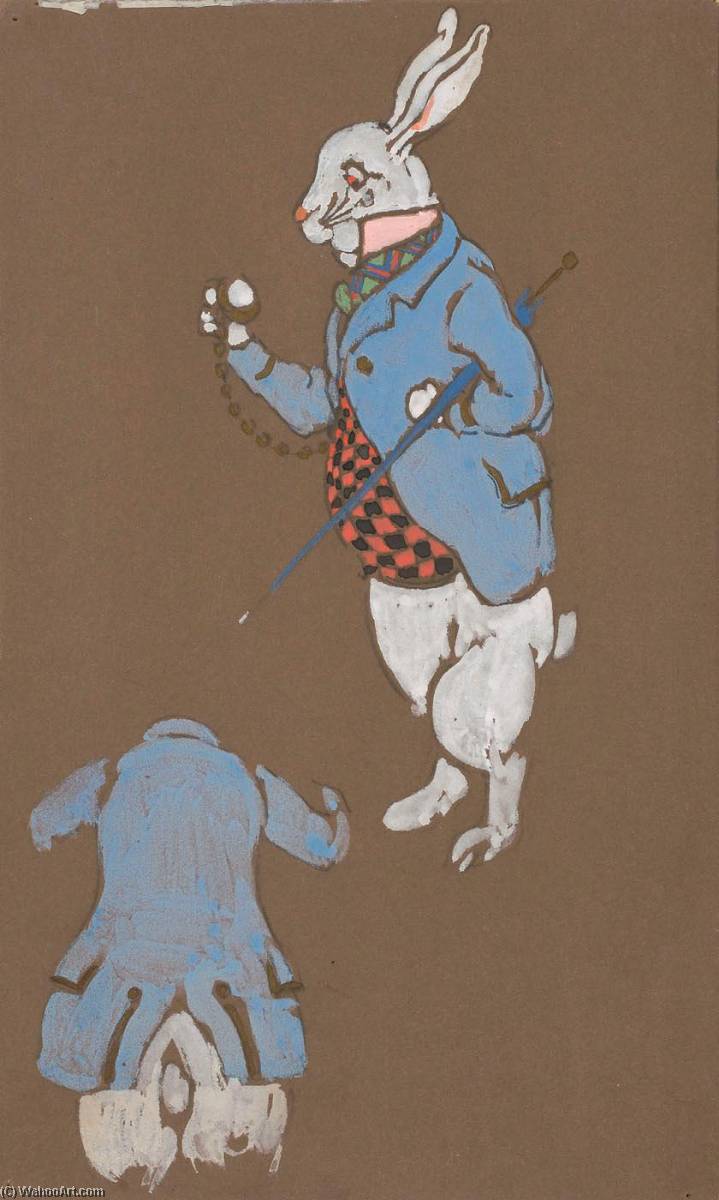 Wikioo.org - The Encyclopedia of Fine Arts - Painting, Artwork by William Penhallow Henderson - White Rabbit (costume design for Alice in Wonderland, 1915)
