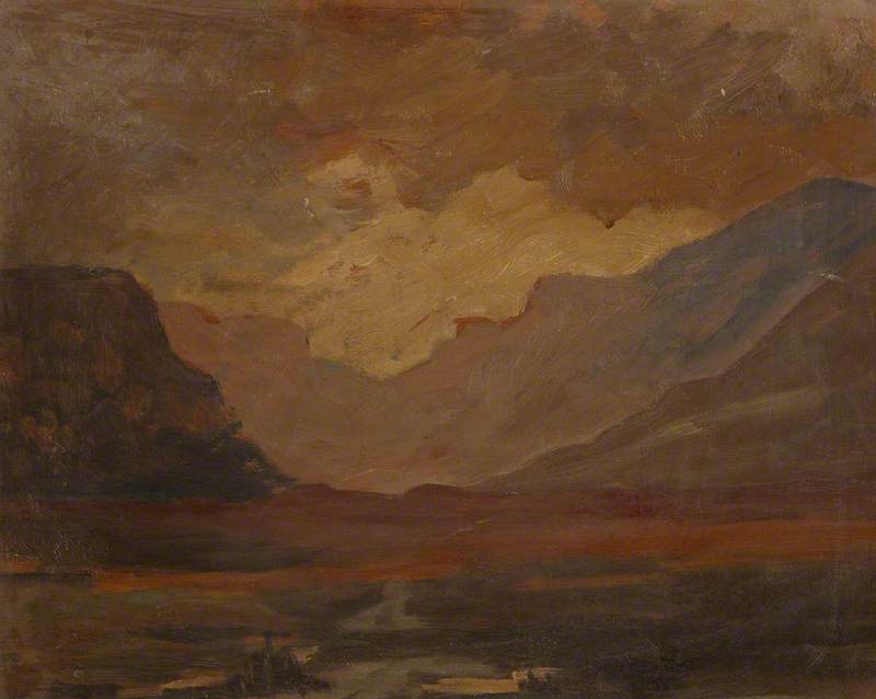 Wikioo.org - The Encyclopedia of Fine Arts - Painting, Artwork by Margaret Frances Anne Vane-Tempest-Stewart - Mountainous Landscape with a Loch