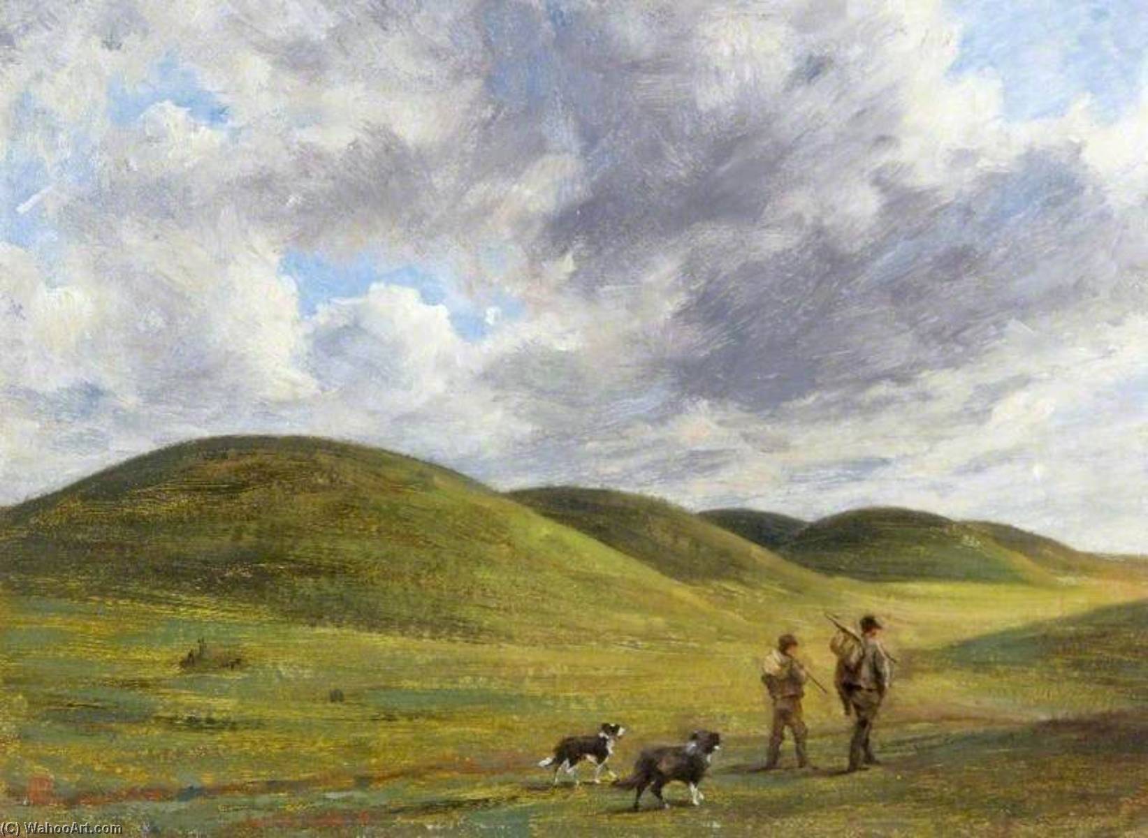 Wikioo.org - The Encyclopedia of Fine Arts - Painting, Artwork by Edgar Barclay - Barrows on Beacon Hill, Wiltshire