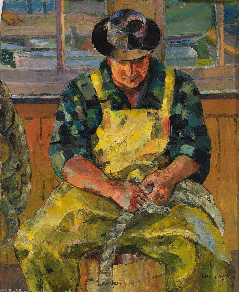 Wikioo.org - The Encyclopedia of Fine Arts - Painting, Artwork by Lois Mailou Jones - Seated Man in Yellow Overalls
