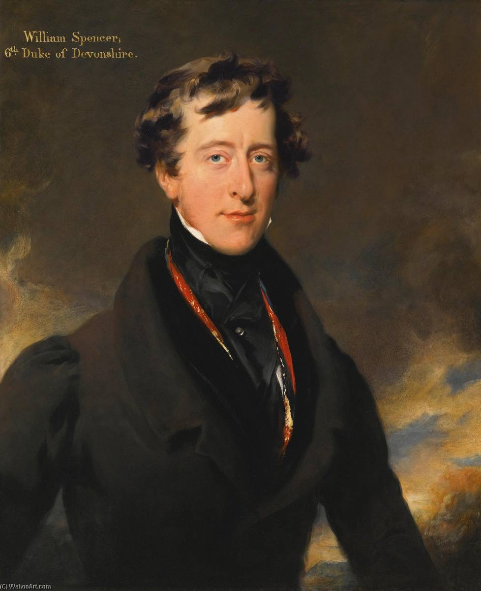 Wikioo.org - The Encyclopedia of Fine Arts - Painting, Artwork by Thomas Lawrence - Portrait of William Spencer Cavendish, 6th Duke of Devonshire (1790 1858)