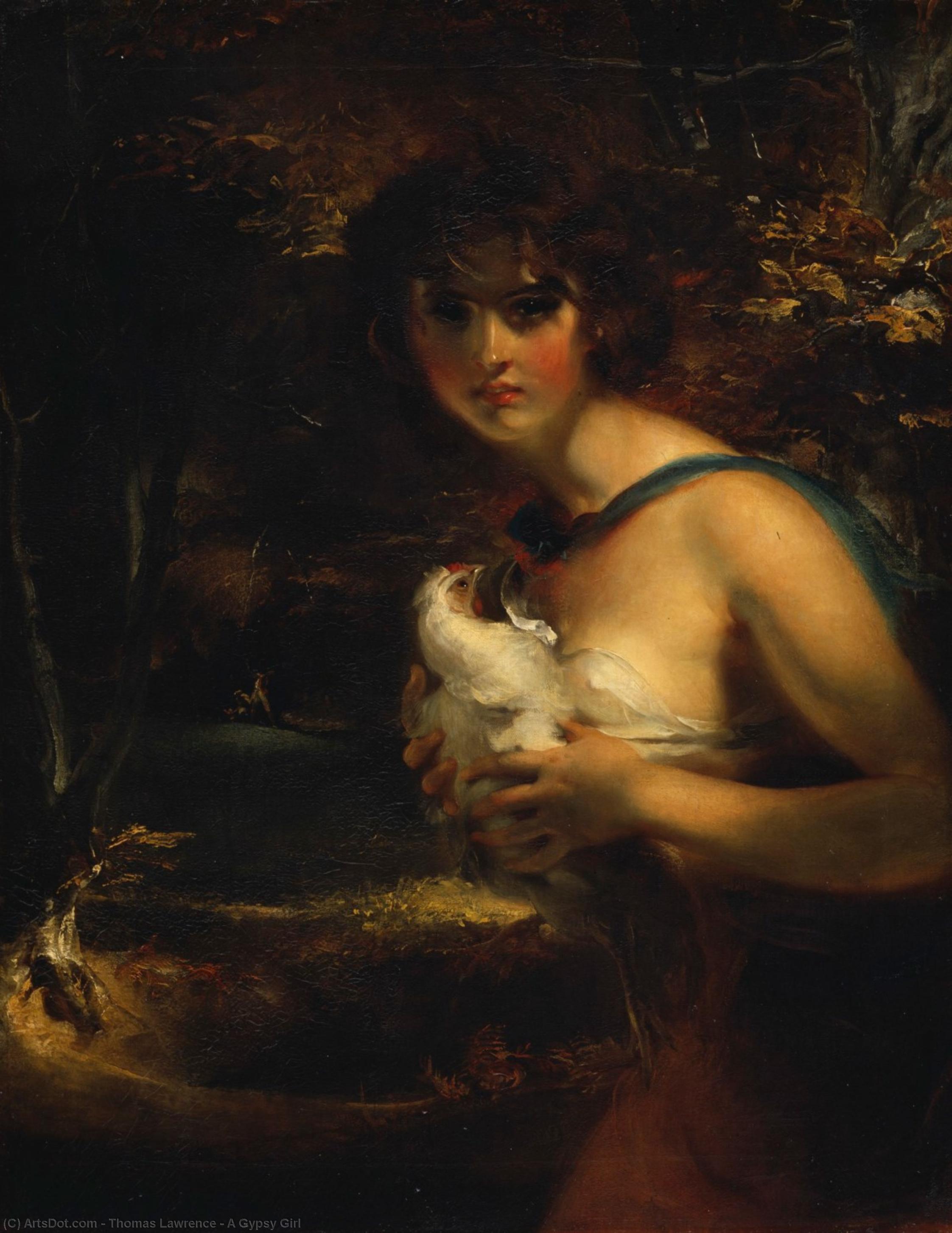 Wikioo.org - The Encyclopedia of Fine Arts - Painting, Artwork by Thomas Lawrence - A Gypsy Girl