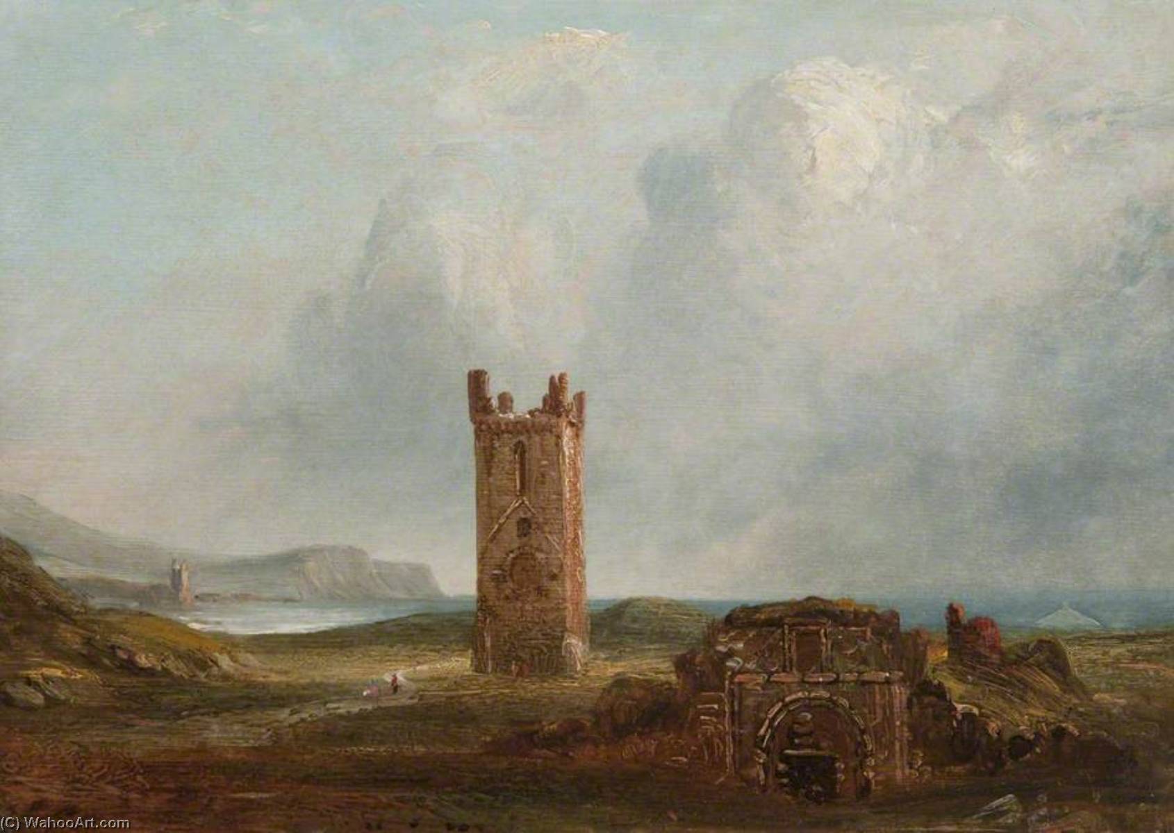 Wikioo.org - The Encyclopedia of Fine Arts - Painting, Artwork by George Frederick Buchanan - Ruins in the Fort of Ayr