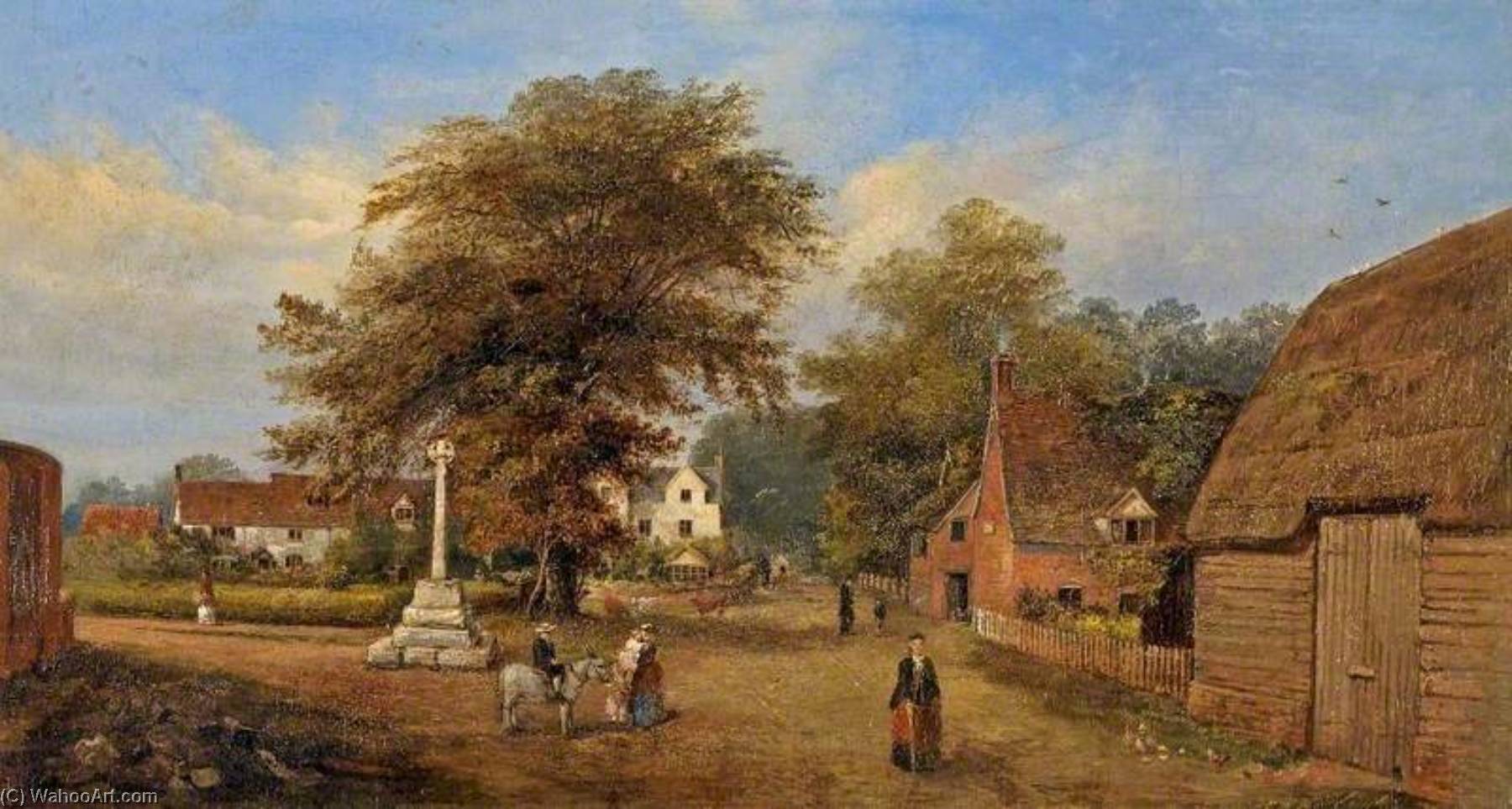 Wikioo.org - The Encyclopedia of Fine Arts - Painting, Artwork by Edward Smith - Hempsted Village, Gloucestershire