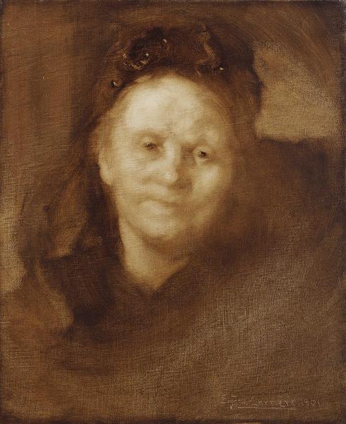Wikioo.org – L'Encyclopédie des Beaux Arts - Peinture, Oeuvre de Eugène Anatole Carrière - Portrait de Madame auguste bonheur