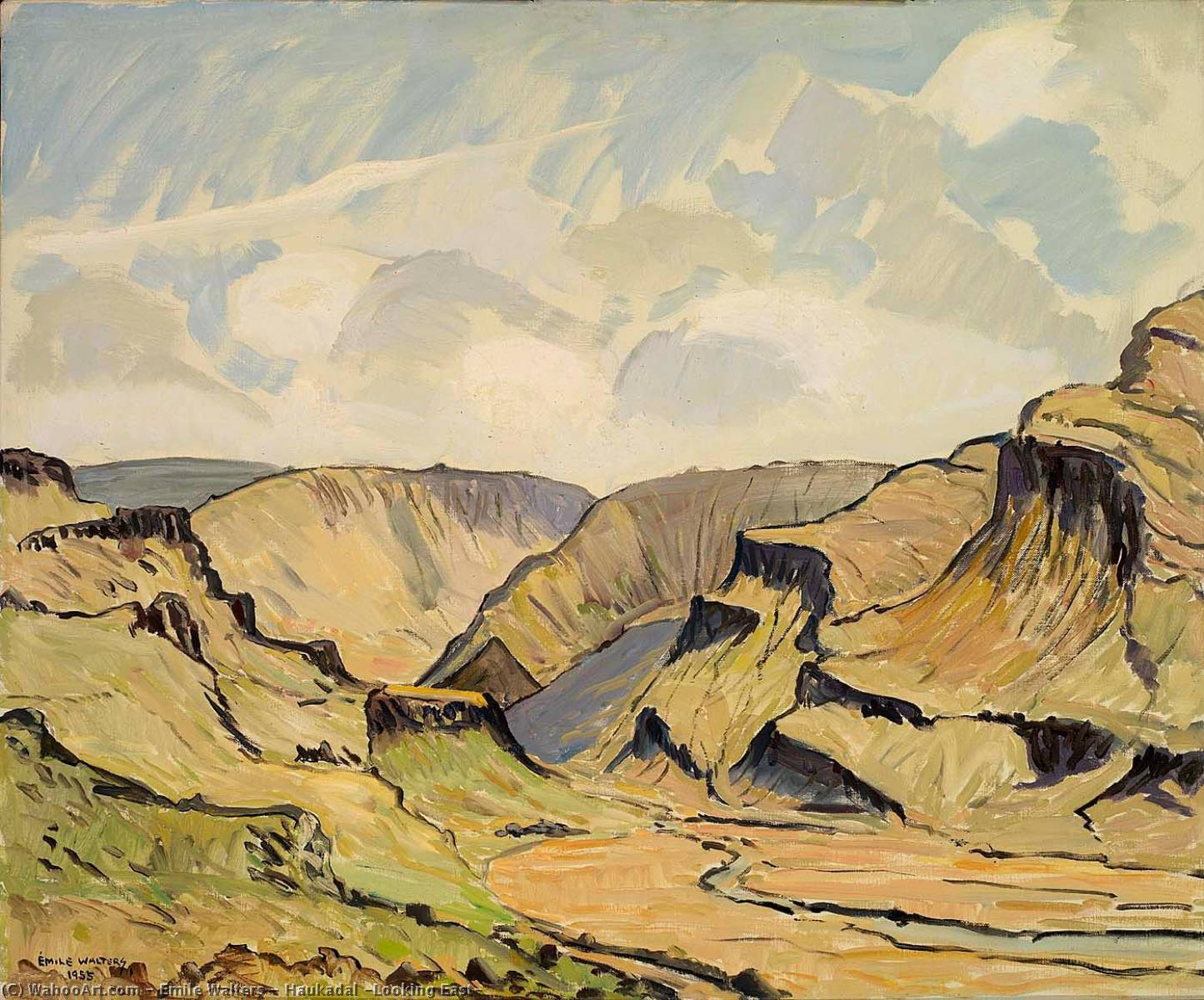 Wikioo.org - The Encyclopedia of Fine Arts - Painting, Artwork by Emile Walters - Haukadal (Looking East)