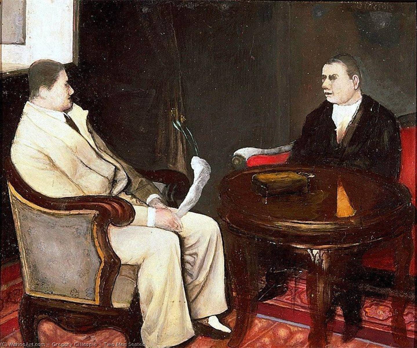 Wikioo.org - The Encyclopedia of Fine Arts - Painting, Artwork by Gregory Gillespie - Two Men Seated