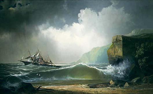 Wikioo.org - The Encyclopedia of Fine Arts - Painting, Artwork by John Mix Stanley - After a Storm on the Lee Shore, (painting)