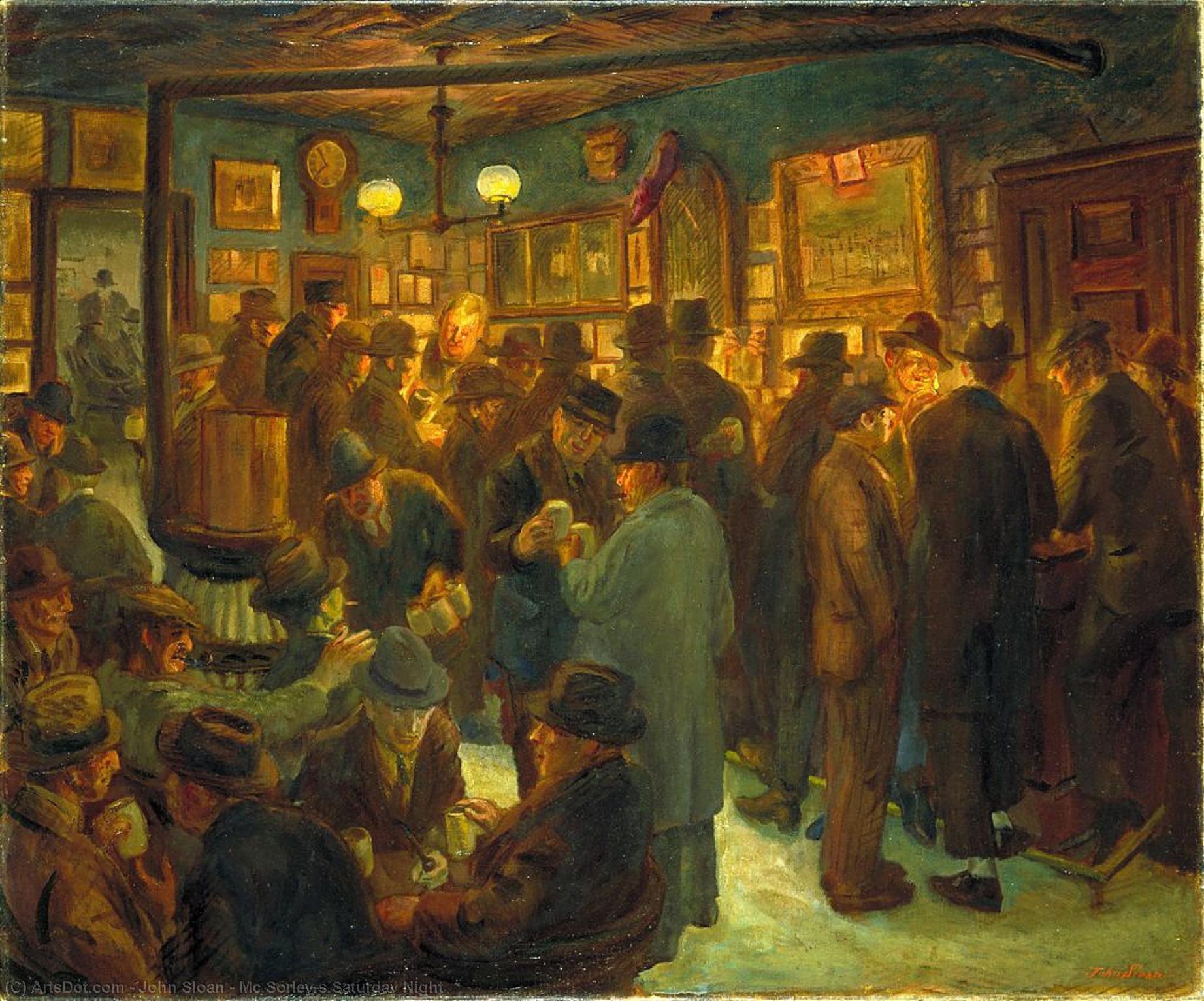 WikiOO.org - Encyclopedia of Fine Arts - Målning, konstverk John Sloan - Mc Sorley's Saturday Night