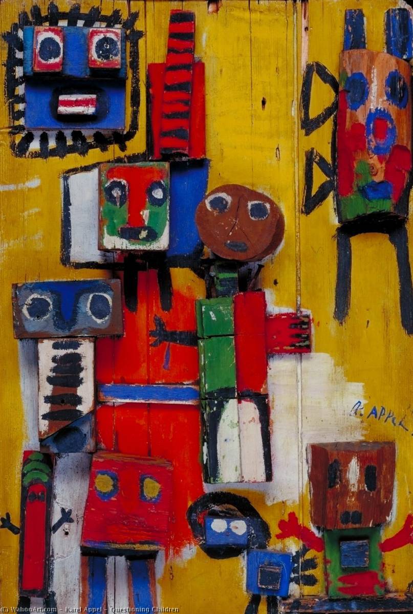 WikiOO.org - Encyclopedia of Fine Arts - Maalaus, taideteos Karel Appel - Questioning Children