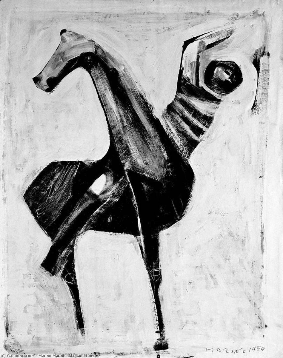 Wikioo.org - Encyklopedia Sztuk Pięknych - Malarstwo, Grafika Marino Marini - Man and Horse 2