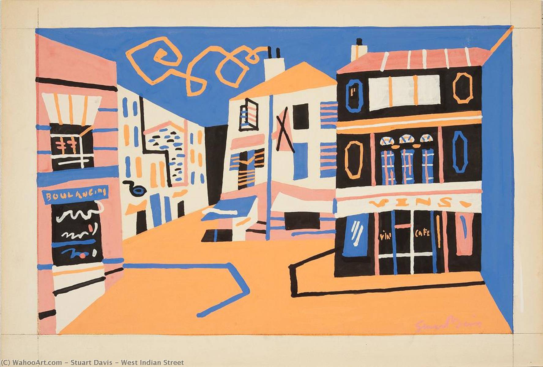 Wikioo.org - The Encyclopedia of Fine Arts - Painting, Artwork by Stuart Davis - West Indian Street