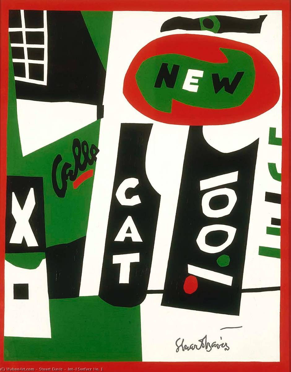 Wikioo.org - The Encyclopedia of Fine Arts - Painting, Artwork by Stuart Davis - Int'l Surface No. 1
