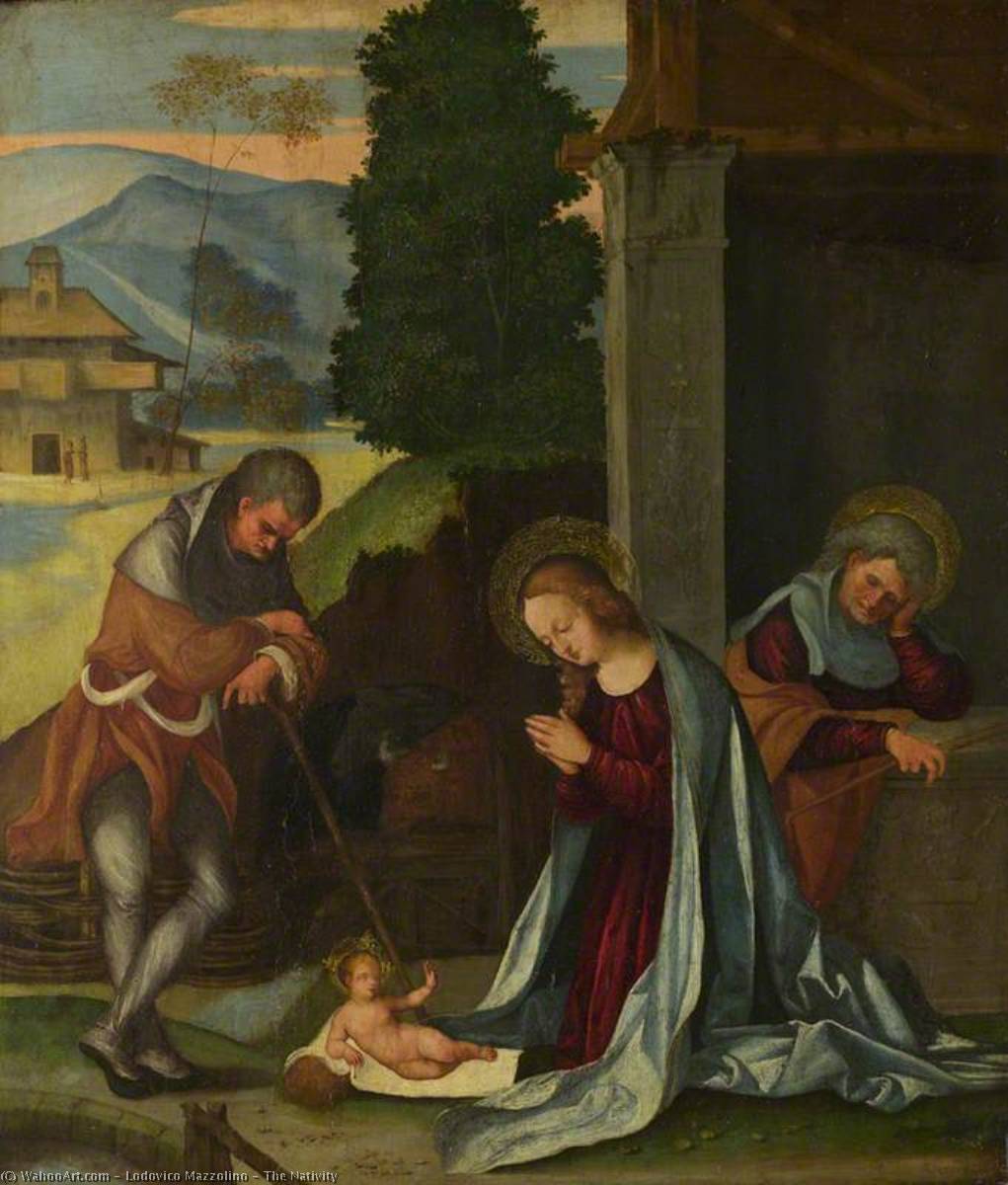 Wikioo.org - สารานุกรมวิจิตรศิลป์ - จิตรกรรม Ludovico Mazzolino - The Nativity