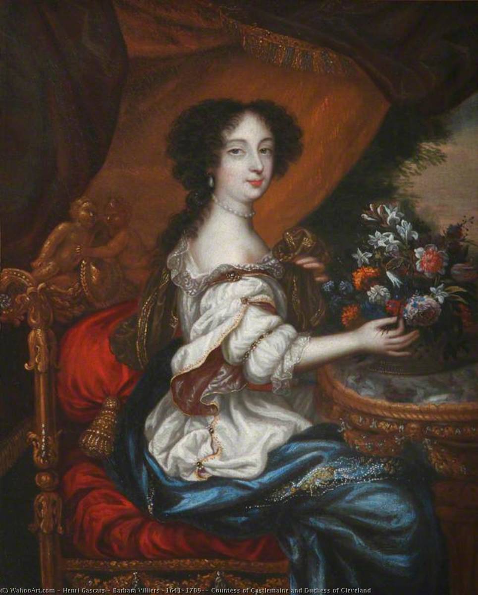 Wikioo.org - The Encyclopedia of Fine Arts - Painting, Artwork by Henri Gascars - Barbara Villiers (1641–1709), Countess of Castlemaine and Duchess of Cleveland