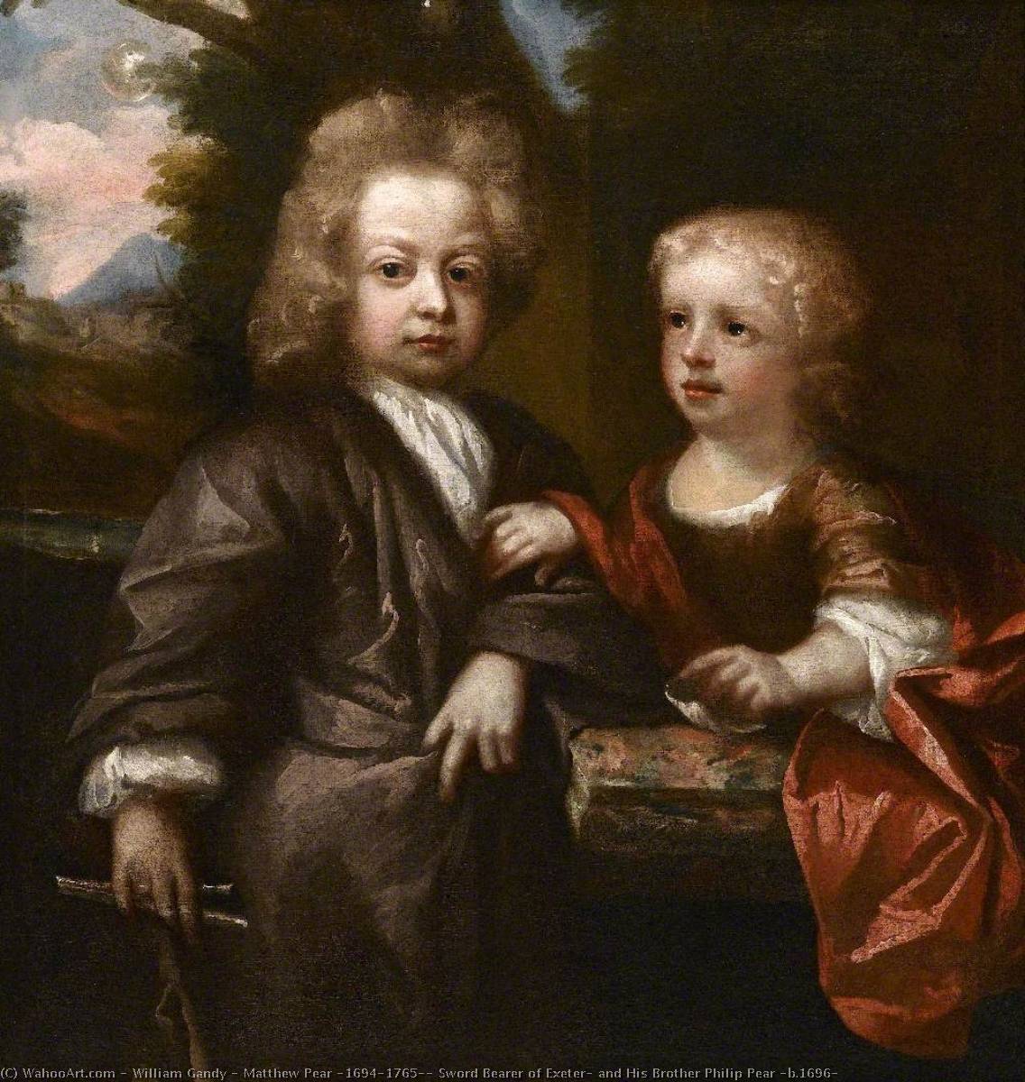 Wikioo.org - The Encyclopedia of Fine Arts - Painting, Artwork by William Gandy - Matthew Pear (1694–1765), Sword Bearer of Exeter, and His Brother Philip Pear (b.1696)
