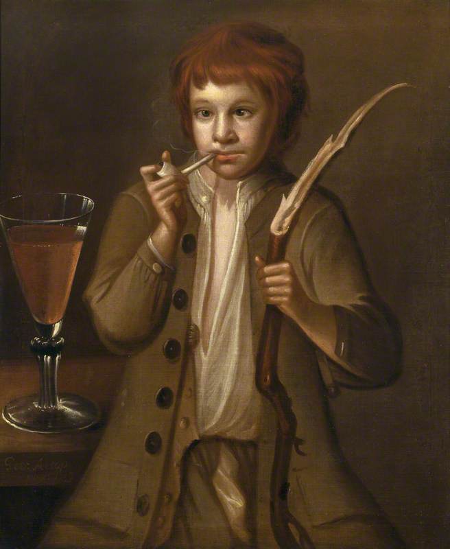 Wikioo.org - The Encyclopedia of Fine Arts - Painting, Artwork by George Alsop - Kitchen Lad, Called 'Jack', with the Dudmaston Ale Glass