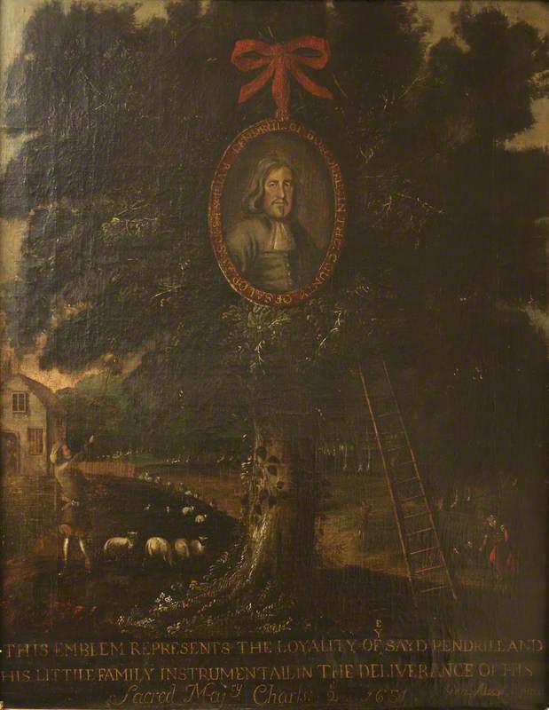 Wikioo.org - The Encyclopedia of Fine Arts - Painting, Artwork by George Alsop - The Boscobel Oak with a Medallion of William Penderel, 1651