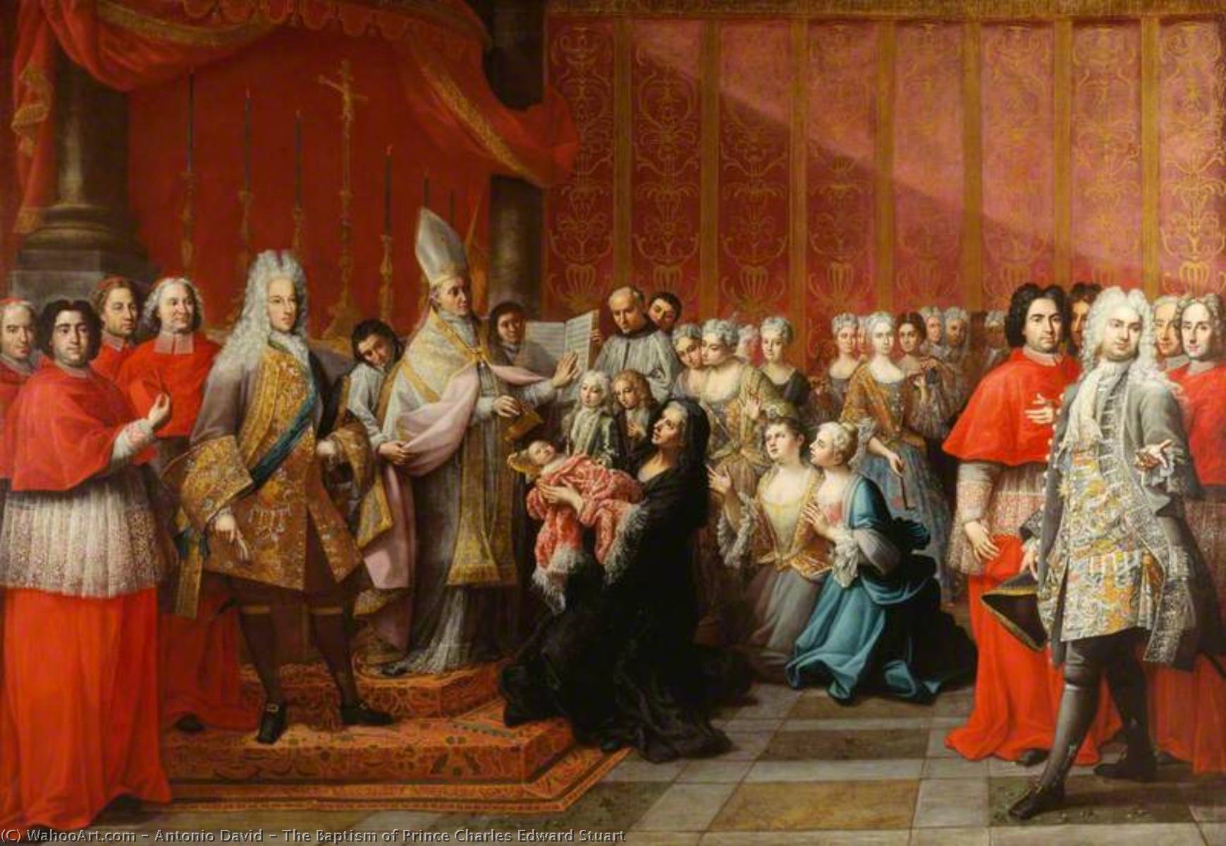 Wikioo.org - The Encyclopedia of Fine Arts - Painting, Artwork by Antonio David - The Baptism of Prince Charles Edward Stuart
