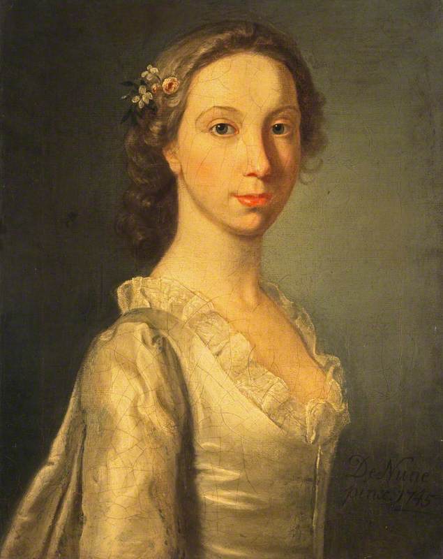 Wikioo.org - The Encyclopedia of Fine Arts - Painting, Artwork by William Denune - Portrait of a Young Lady