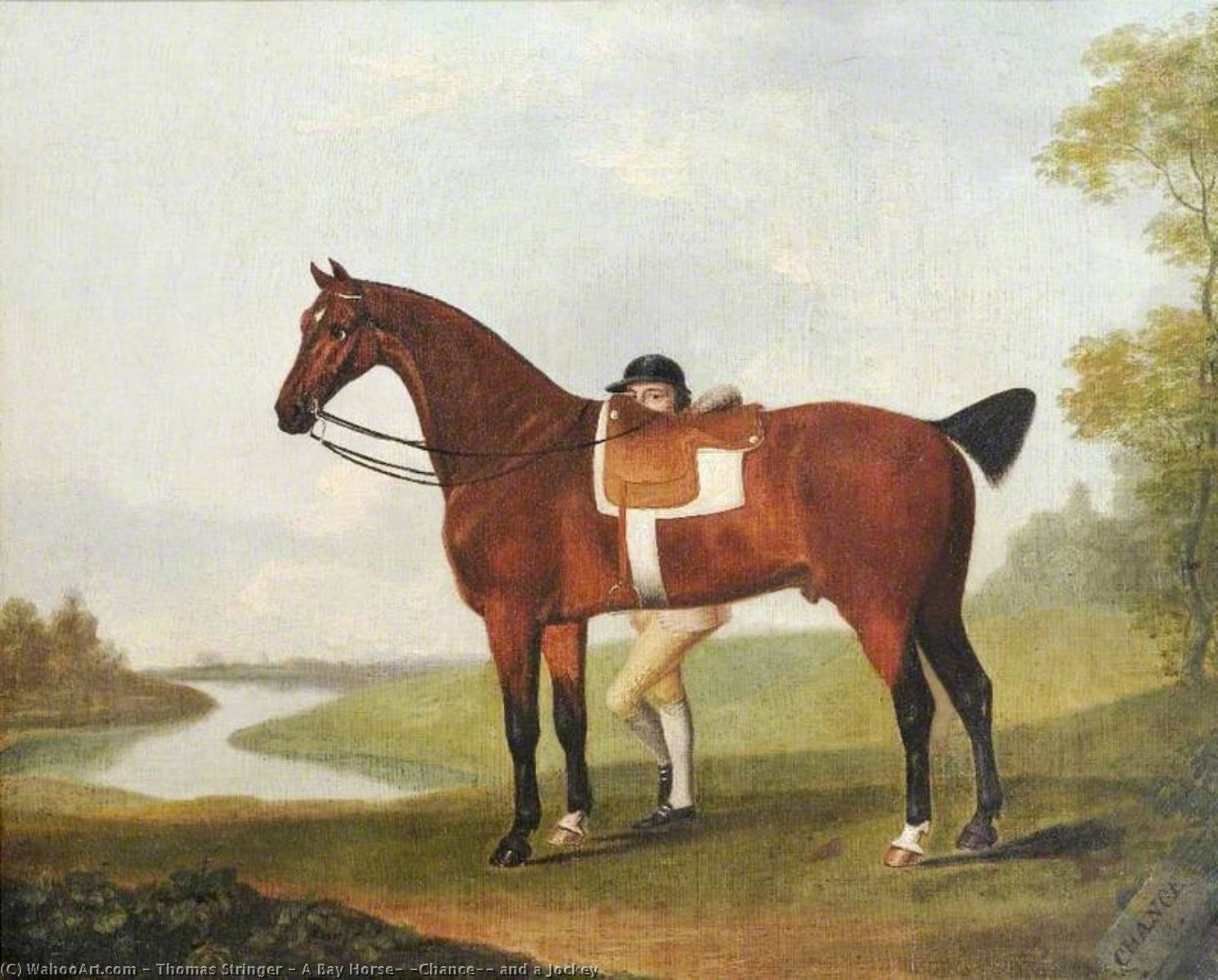 Wikioo.org - The Encyclopedia of Fine Arts - Painting, Artwork by Thomas Stringer - A Bay Horse, 'Chance', and a Jockey