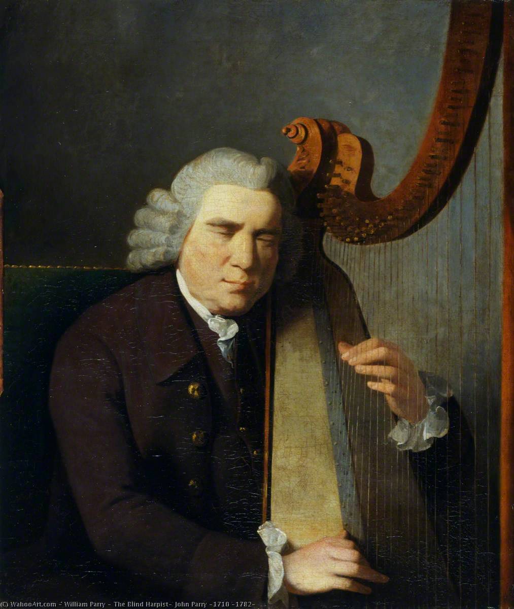 Wikioo.org - The Encyclopedia of Fine Arts - Painting, Artwork by William Parry - The Blind Harpist, John Parry (1710 –1782)
