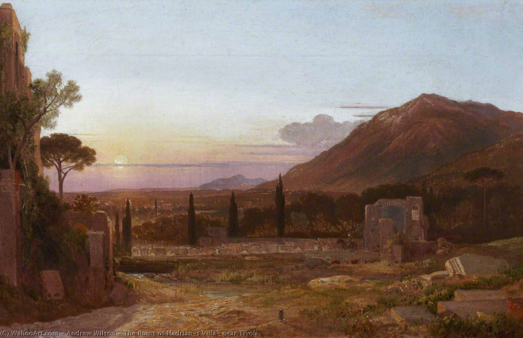 Wikioo.org - The Encyclopedia of Fine Arts - Painting, Artwork by Andrew Wilson - The Ruins of Hadrian’s Villa, near Tivoli