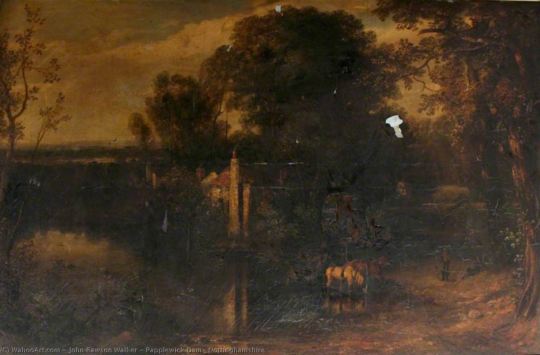 Wikioo.org - The Encyclopedia of Fine Arts - Painting, Artwork by John Rawson Walker - Papplewick Dam, Nottinghamshire