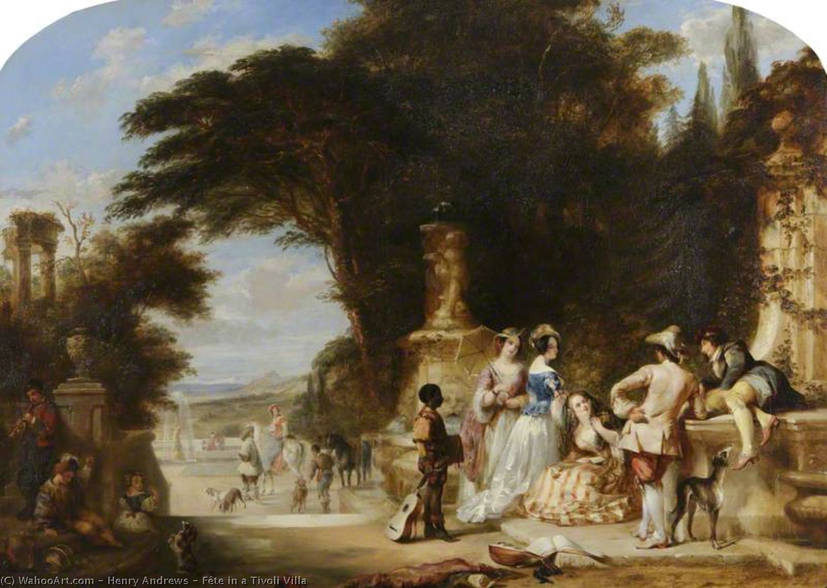 Wikioo.org - The Encyclopedia of Fine Arts - Painting, Artwork by Henry Andrews - Fête in a Tivoli Villa