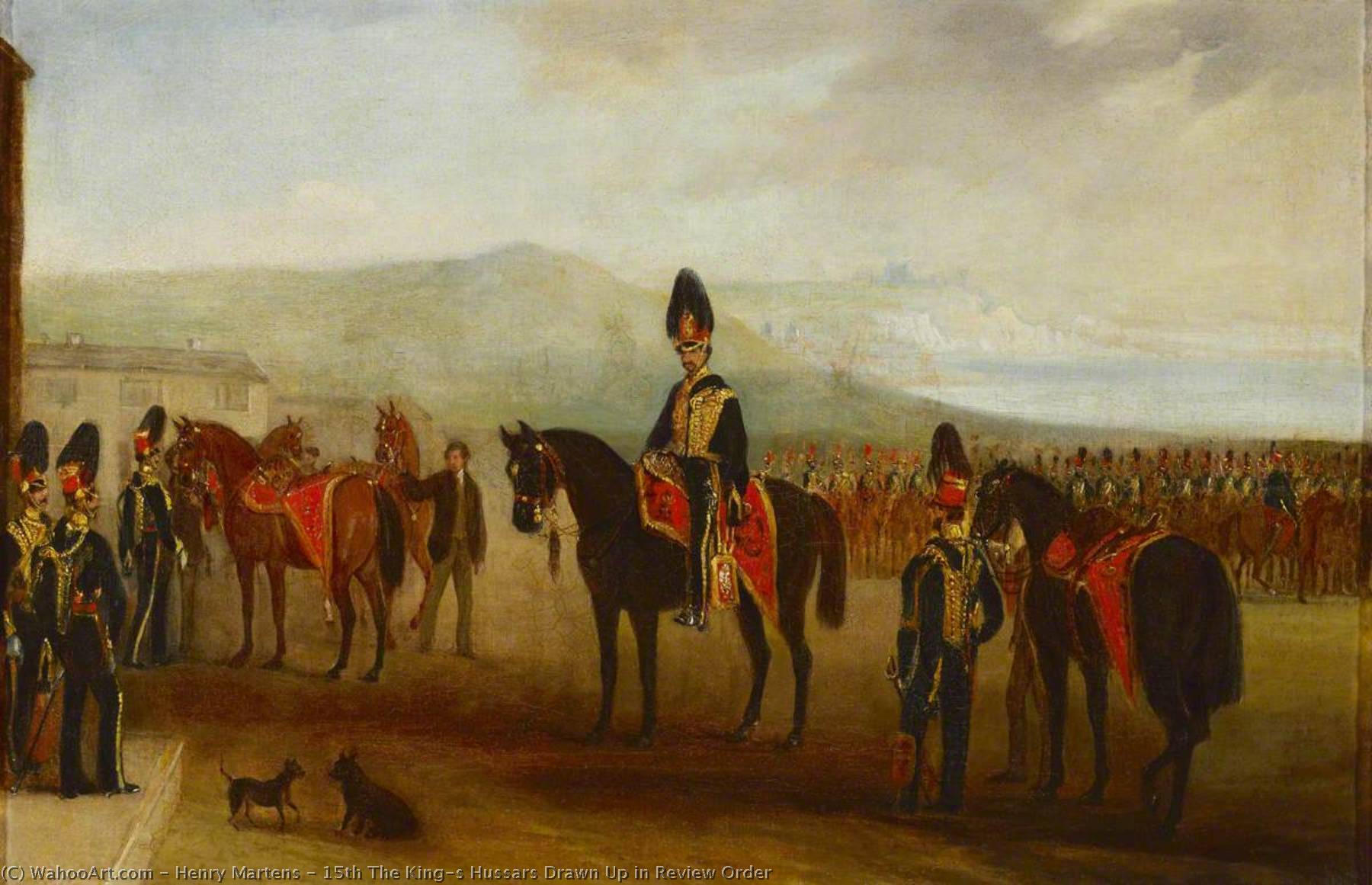 Wikioo.org - The Encyclopedia of Fine Arts - Painting, Artwork by Henry Martens - 15th The King’s Hussars Drawn Up in Review Order