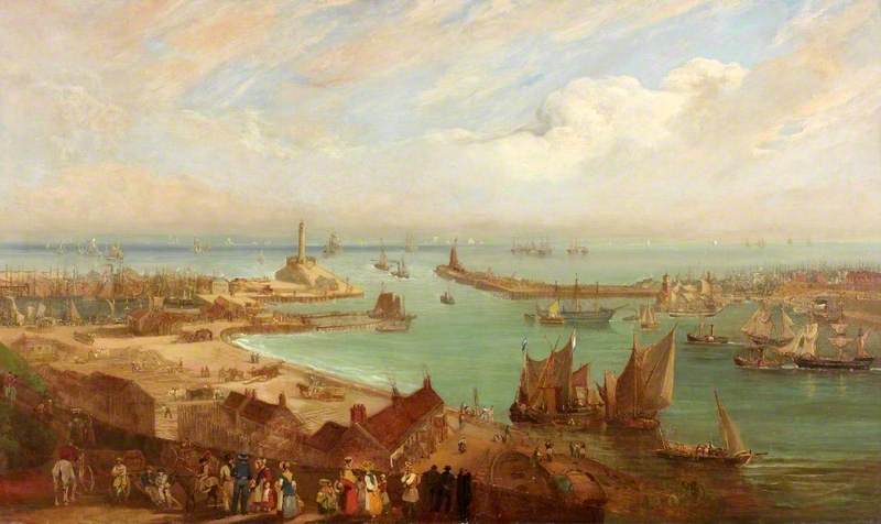 Wikioo.org - The Encyclopedia of Fine Arts - Painting, Artwork by Edward Hastings - Sunderland Harbour from Roker