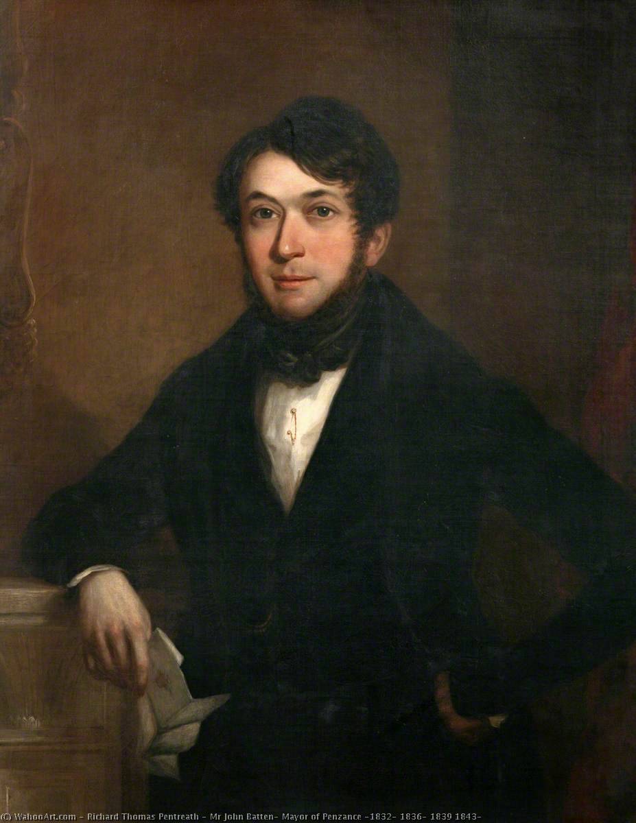 Wikioo.org - The Encyclopedia of Fine Arts - Painting, Artwork by Richard Thomas Pentreath - Mr John Batten, Mayor of Penzance (1832, 1836, 1839 1843)