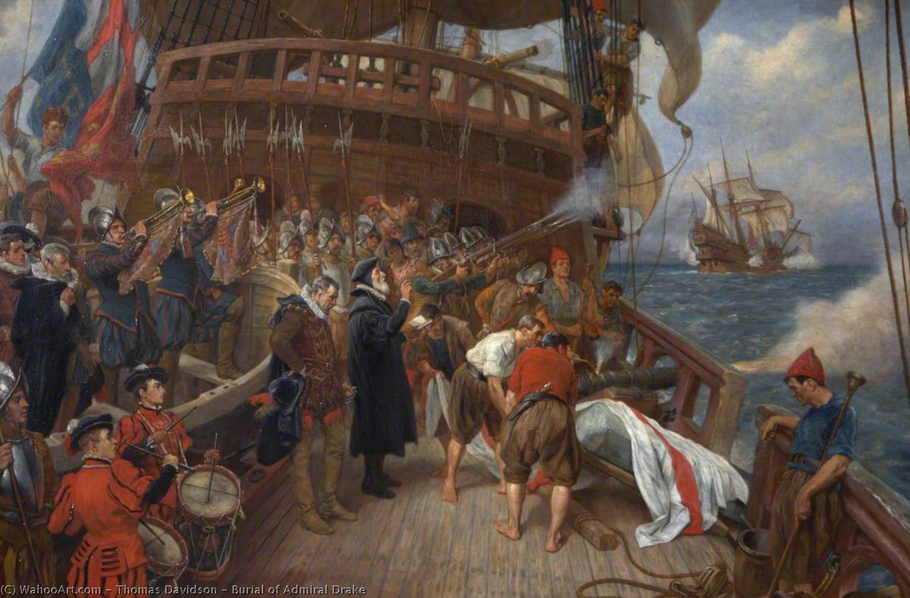Wikioo.org – L'Enciclopedia delle Belle Arti - Pittura, Opere di Thomas Davidson - Di sepoltura Ammiraglio Drake