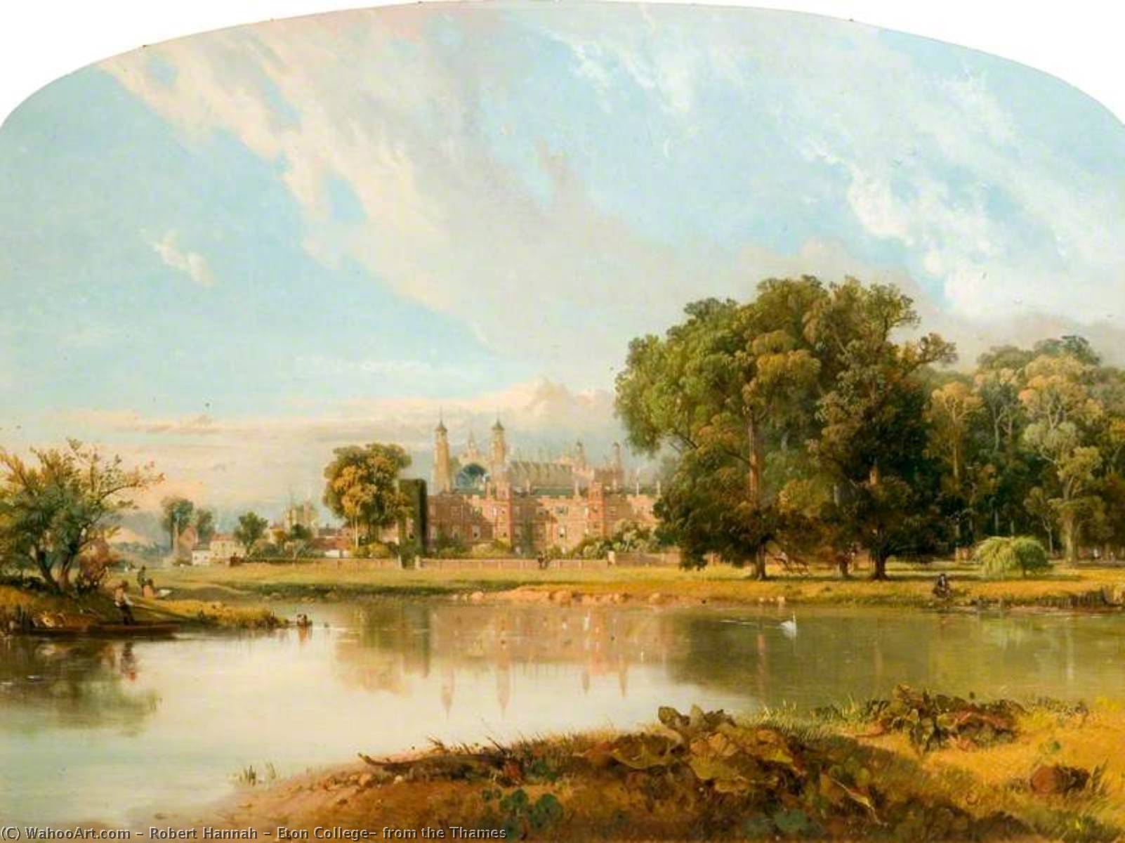 Wikioo.org - The Encyclopedia of Fine Arts - Painting, Artwork by Robert Hannah - Eton College, from the Thames