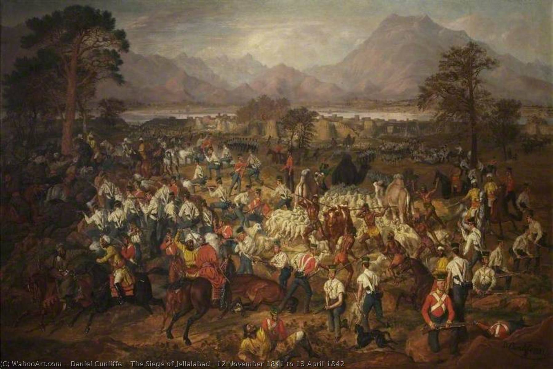 Wikioo.org - The Encyclopedia of Fine Arts - Painting, Artwork by Daniel Cunliffe - The Siege of Jellalabad, 12 November 1841 to 13 April 1842