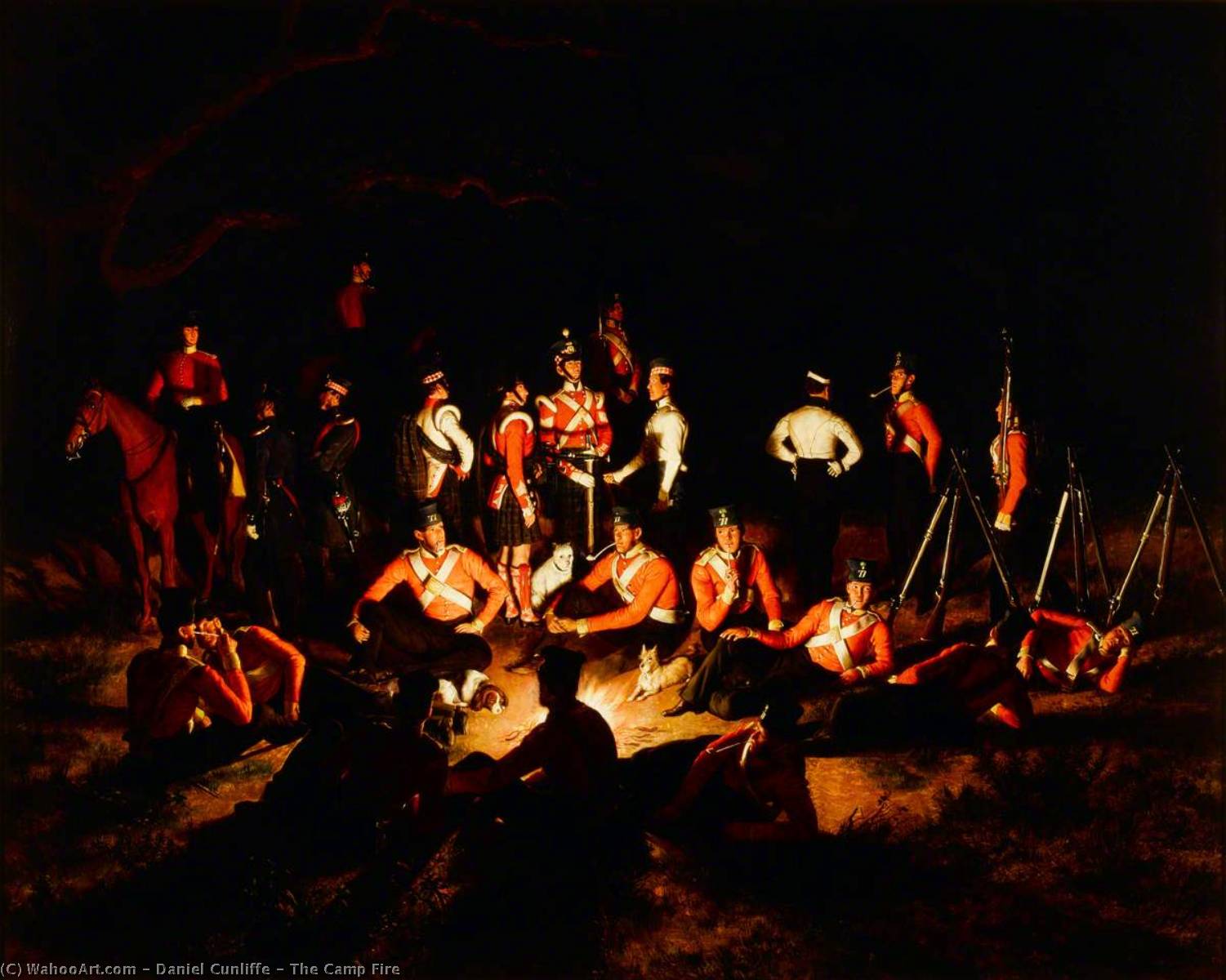 Wikioo.org - The Encyclopedia of Fine Arts - Painting, Artwork by Daniel Cunliffe - The Camp Fire