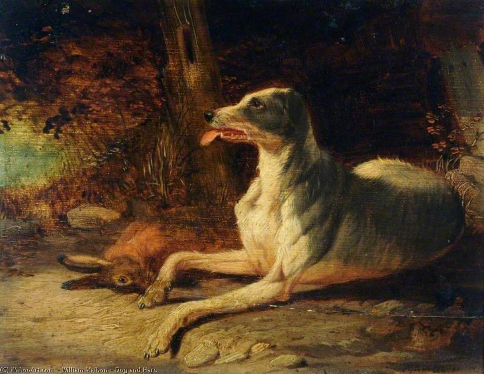 Wikioo.org - The Encyclopedia of Fine Arts - Painting, Artwork by William Malbon - Dog and Hare