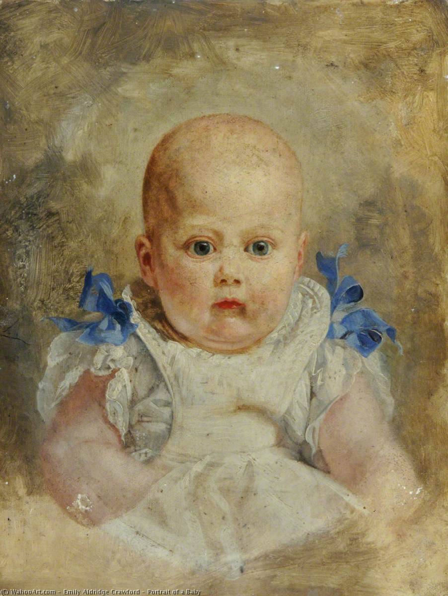 Wikioo.org - The Encyclopedia of Fine Arts - Painting, Artwork by Emily Aldridge Crawford - Portrait of a Baby