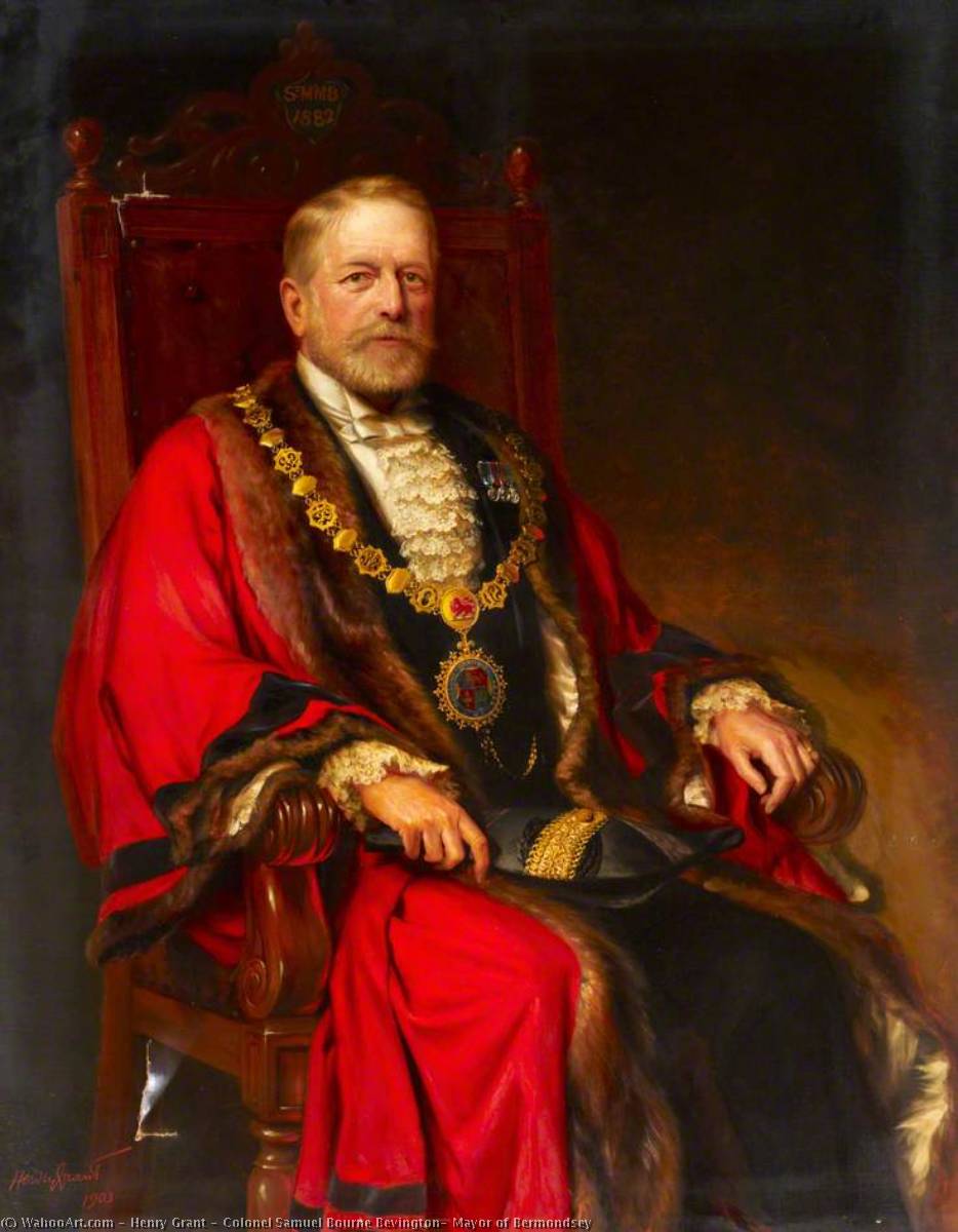 Wikioo.org - The Encyclopedia of Fine Arts - Painting, Artwork by Henry Grant - Colonel Samuel Bourne Bevington, Mayor of Bermondsey
