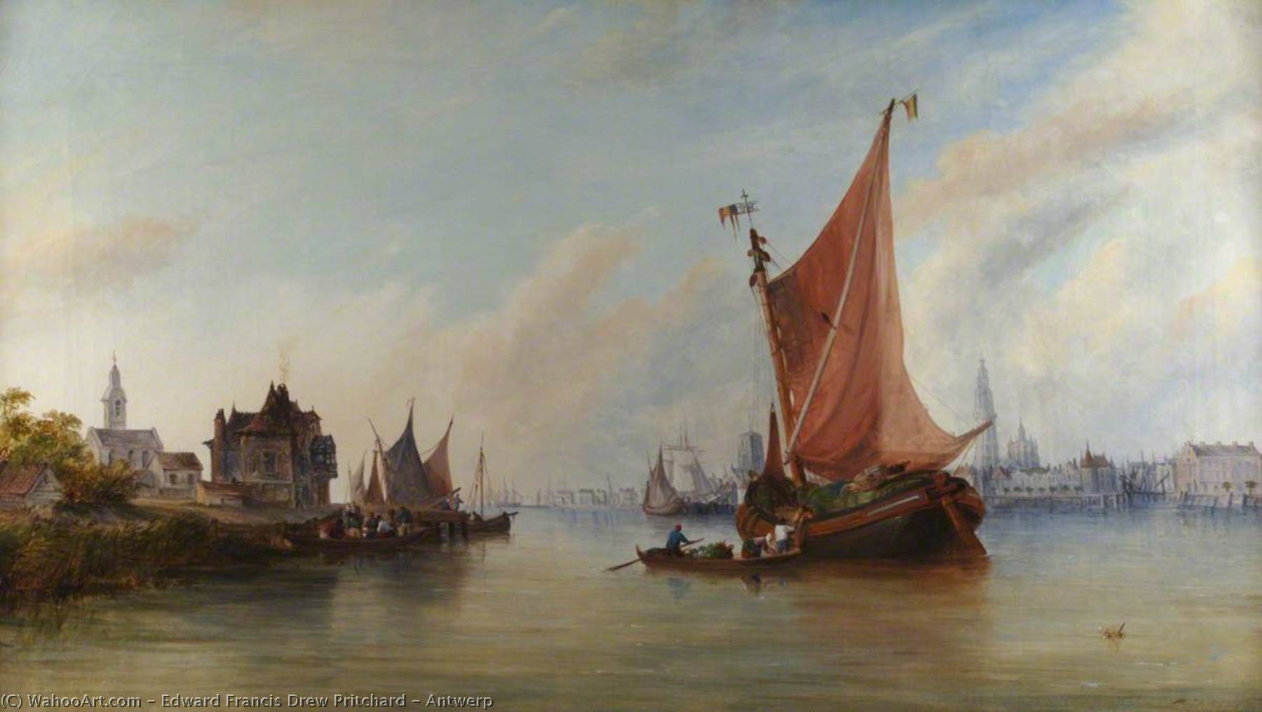 Wikioo.org - The Encyclopedia of Fine Arts - Painting, Artwork by Edward Francis Drew Pritchard - Antwerp