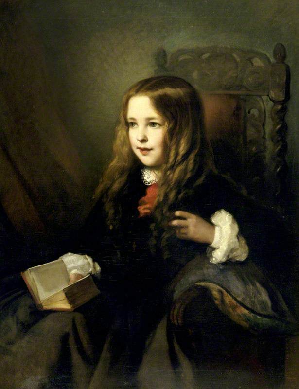 Wikioo.org - The Encyclopedia of Fine Arts - Painting, Artwork by Charles Albert Ludovici - Mrs George Gibbs of Belmont, née Laura Beatrice Elton (1842–1911), as a Young Girl