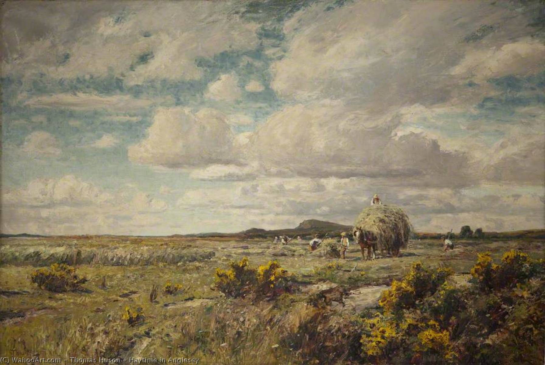 Wikioo.org - The Encyclopedia of Fine Arts - Painting, Artwork by Thomas Huson - Haytime in Anglesey