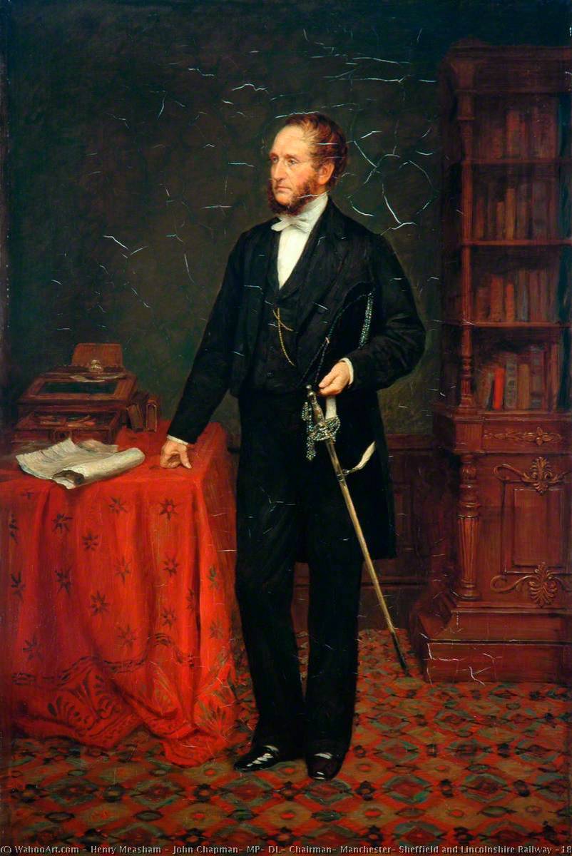 Wikioo.org - The Encyclopedia of Fine Arts - Painting, Artwork by Henry Measham - John Chapman, MP, DL, Chairman, Manchester, Sheffield and Lincolnshire Railway (1860–1864)